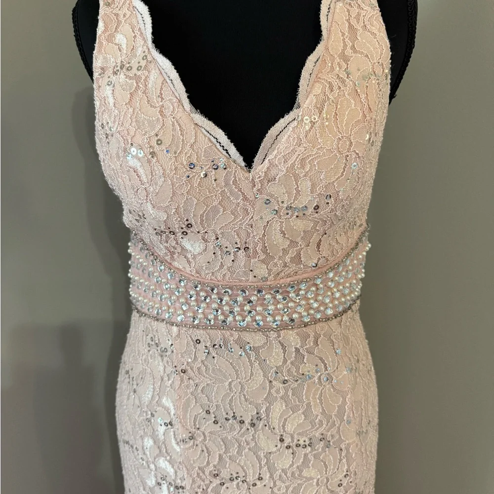 My Michelle Blush Lace Dress #prom#evening address - Picture 2 of 4